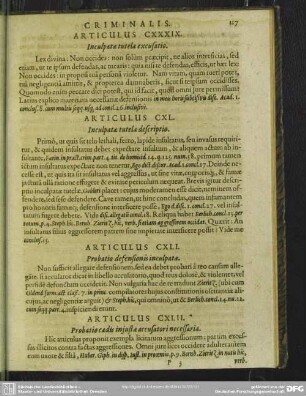 Articulus CXL. Inculpatae tutelae descriptio