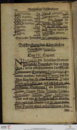 Das IV. Capitel: Beschreibung der Königlichen Hauptstadt Neapolis