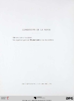 Conditions de la vente