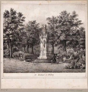 Denkmal zur Erinnerung an die Belagerung Freibergs durch die schwedischen Truppen, während des 30-jährigen Krieges, im Albertpark, entworfen von Prof. Eduard Heuchler, 1844 als „Denkmal der Bürgertreue“