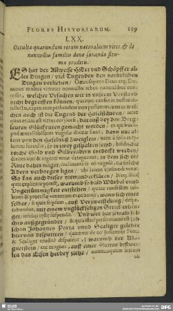 LXX. Occultae quarundam rerum naturalium vires & de nonnullus familiis dono sanadae strumae praeditis