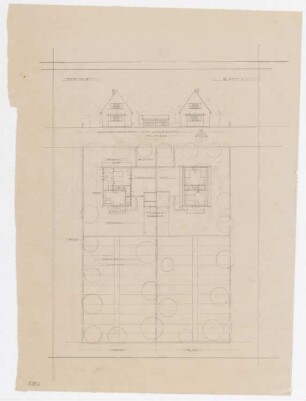 Eisenbahner-Siedlung: Lageplan und Ansicht M 1:200