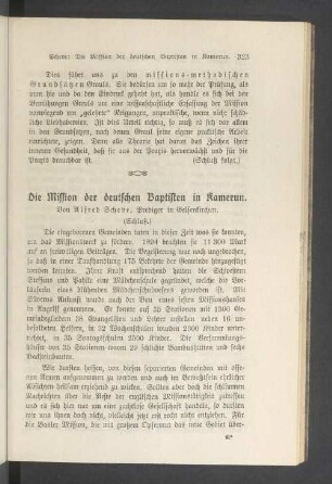 Die Mission der deutschen Baptisten in Kamerun (Schluß)