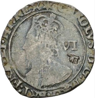 Sixpence des Königs Karl I. von England, 1630er Jahre