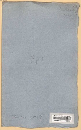 Bibliotheksakten - BSB Cbm Cat. 207(4