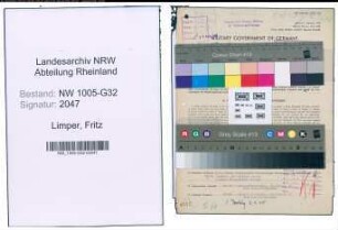 Entnazifizierung Fritz Limper , geb. 28.01.1905 (Prokurist)
