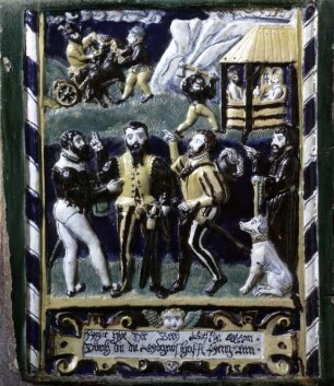 Ofenkachel mit Szenen aus der Gründungsgschichte der Schweiz