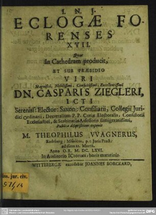 Eclogae forenses XVII