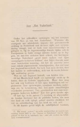 Aan "Het vaderland."