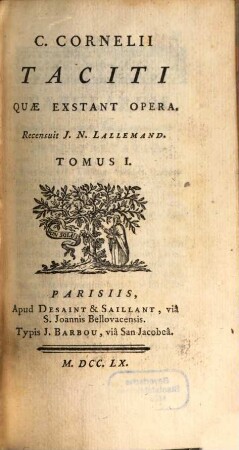 C. Cornelii Taciti Quae Exstant Opera, 1