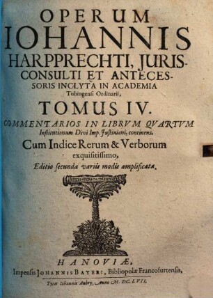 In quatuor libros Institutionum iuris civilis Iustiniani com[m]entaria. 4