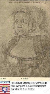 Dürer, Agnes (+ 1539) / Porträt, Brustbild