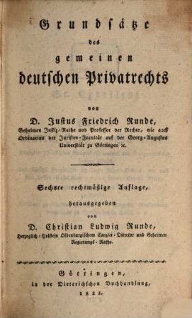 Grundsätze des gemeinen deutschen Privatrechts