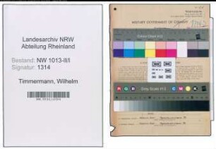 Entnazifizierung Wilhelm Timmermann , geb. 09.05.1908 (Ingenieur)