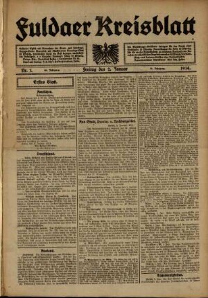 Ausgabe vom Freitag, den 02. Januar 1914.