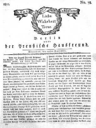 No. 78., 29sten September 1810