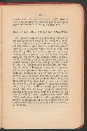 Juego en que se gana siempre