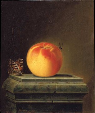 Stillleben mit Apfel und Insekten