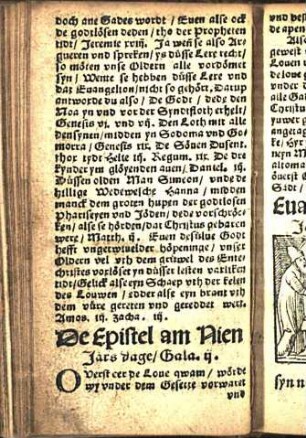 De Epistel am Nien Jars dage/ Gala. ij. [Euangelion an Nien Jars dage, Luce am ij.]