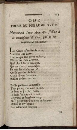 Ode tiree du pseaume XVIIII.