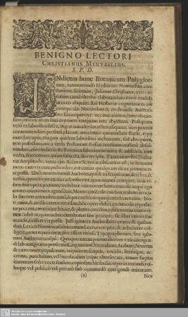 Benigno Lectori