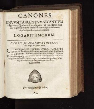 CANONES SINUUM, TANGENTIUM, SECANTIUM; LOGARITHMORUM.