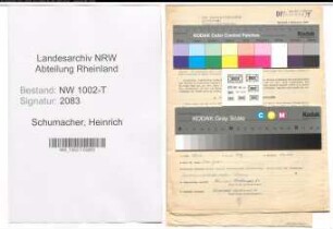 Entnazifizierung Heinrich Schumacher , geb. 06.06.1892 (Elektriker)