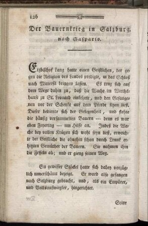 Der Bauernkrieg in Salzburg nach Gasparis.