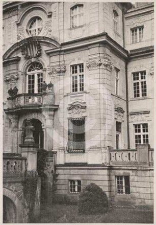 Mittelrisalit der Gartenfassade von Schloss Brauchitschdorf