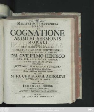 Meditatio 1: Meditatio Philosophica ...