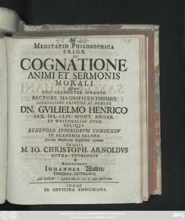 Meditatio 1: Meditatio Philosophica ...