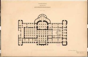 Vereinshaus der Berliner Künstler Schinkelwettbewerb 1880: Grundriss Keller; Maßstabsleiste