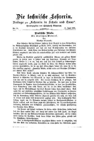 Praktische Winke : die Brettchen-Weberei