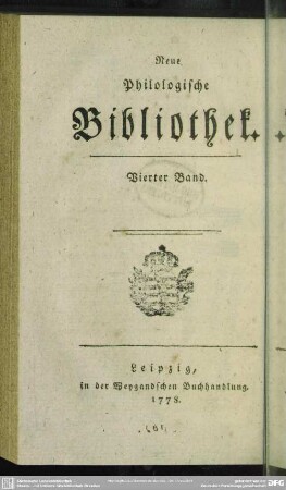 4.1778: Neue philologische Bibliothek
