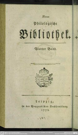 4.1778: Neue philologische Bibliothek