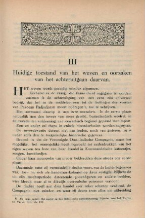 III. Huidige toestand van het weven en oorzaken van het achteruigaan daarvan