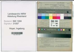 Entnazifizierung Ingeborg Hoyer , geb. 23.11.1920 (Chemotechnikerin)