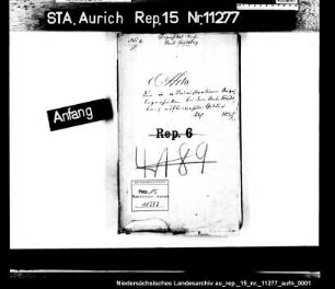 Die bei den Ämtern verwahrten staatlichen Gelder: Amt Friedeburg