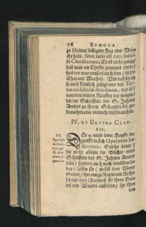 IV. Et Ultima Classis.