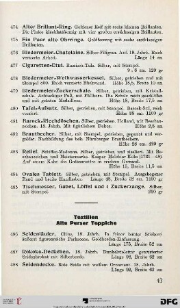 Textilien: Alte Perser Teppiche (Nr. 486-525)