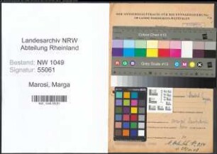 Entnazifizierung Marga Marosi , geb. 13.05.1908 (Aerztin)
