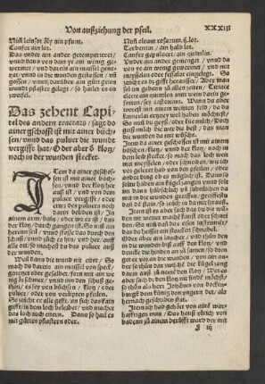Das zehent Capitel des andern tractats/ sagt do ainer geschossen ist mit ainer büchsen/ unnd das pulver die wundt vergifft hat/ ...