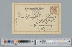 Postkarte an Caroline Brahms