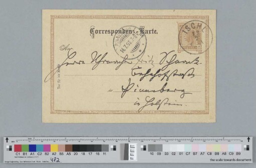 Postkarte an Caroline Brahms
