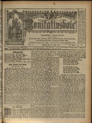 Erste Ausgabe vom Sonntag, den 15. April 1917.
