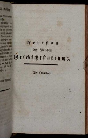 Revision des biblischen Geschichtstudiums. (Fortsetzung.)