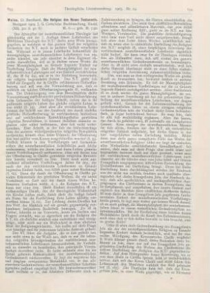 653-655 [Rezension] Weiss, Bernhard, Die Religion des Neuen Testaments