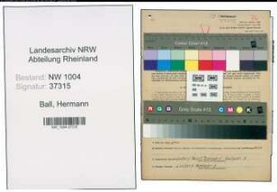 Entnazifizierung Hermann Ball , geb. 29.09.1883 (Polizeibeamter)