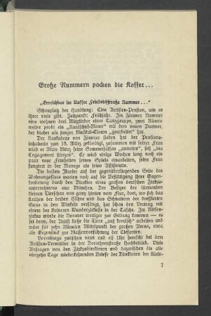 Große Nummern packen die Koffer...