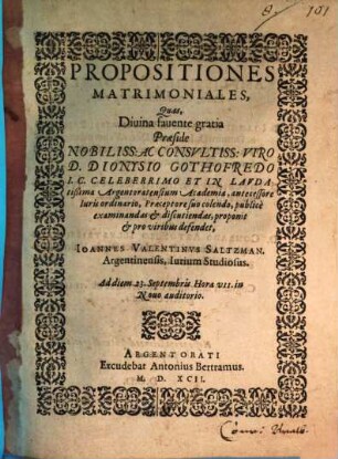 Propositiones matrimoniales